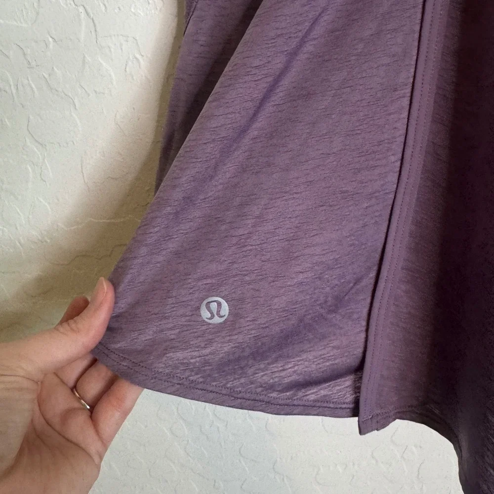 Lululemon All‎ Tied Up Tank Top Purple Open Back Keyhole Yoga Workout Running